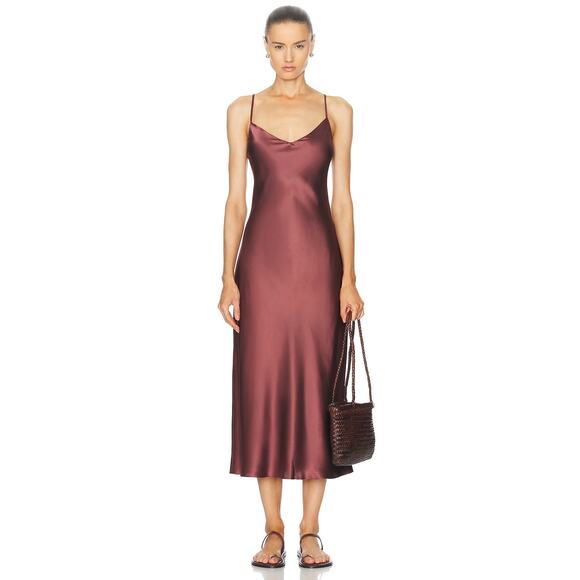 SABLYN silk Taylor V Neck Bias Cut Dress in Cimarron small - Picture 1 of 6